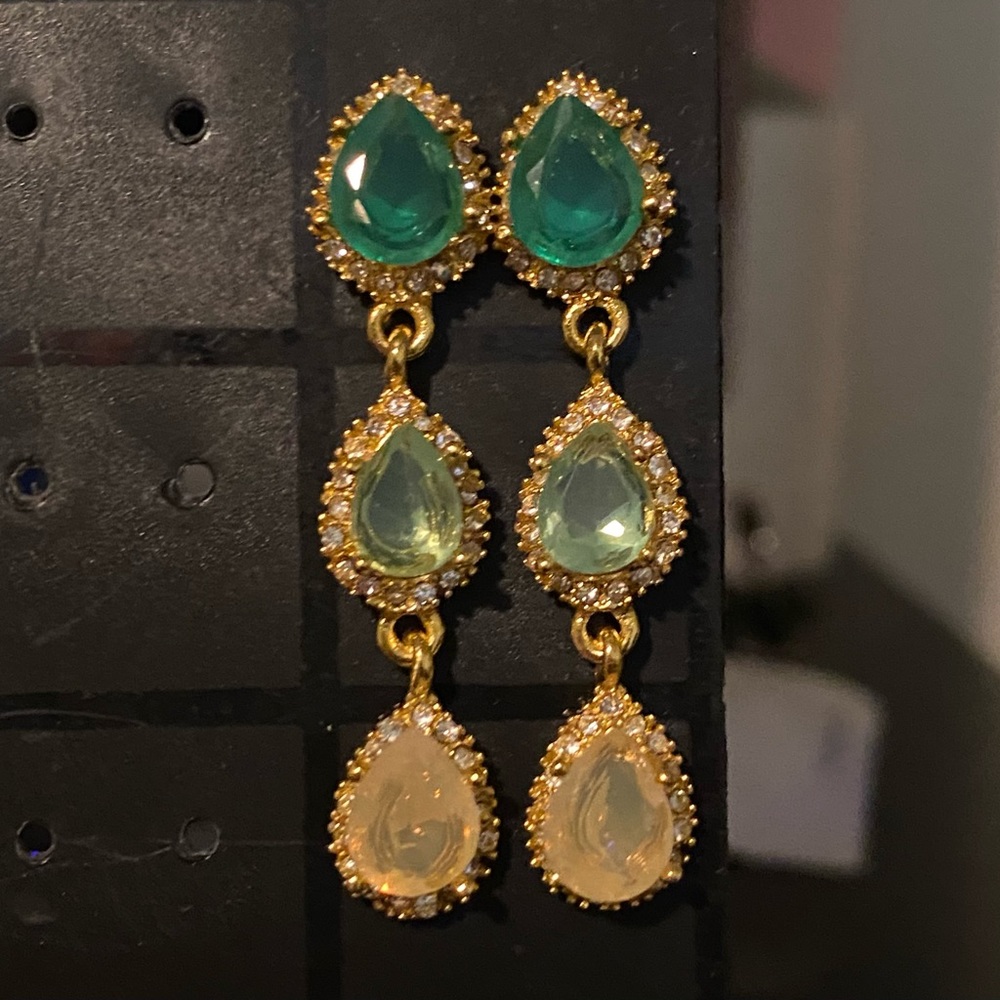Green emerald earrings